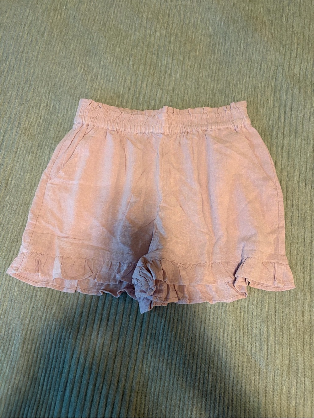 NWT Kohl's So High Rise Purple Woven Ruffle Trim Shorts, Size Medium